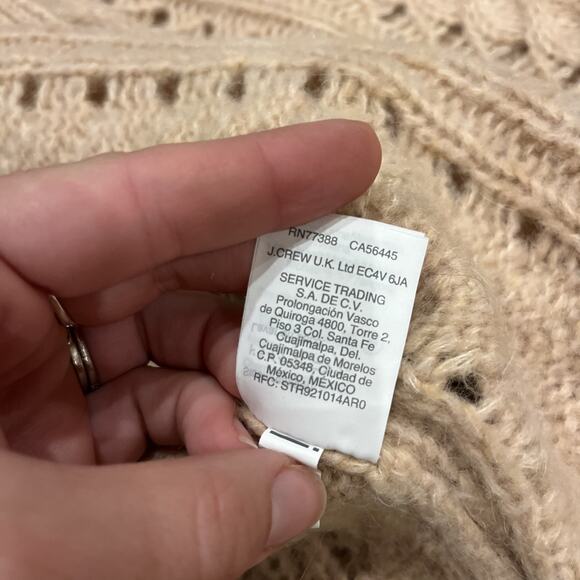 J Crew Point Sur Pointelle Cardigan Sweater Pink Size XXS Small Cable Knit - Picture 12 of 12